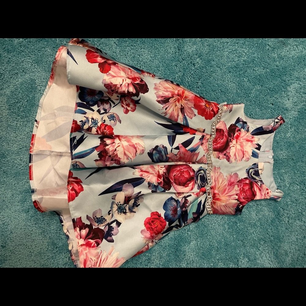 2T Girls Floral Puffy Dress